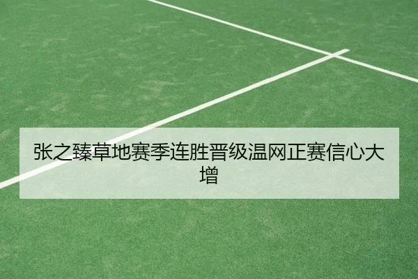 张之臻草地赛季连胜晋级温网正赛信心大增